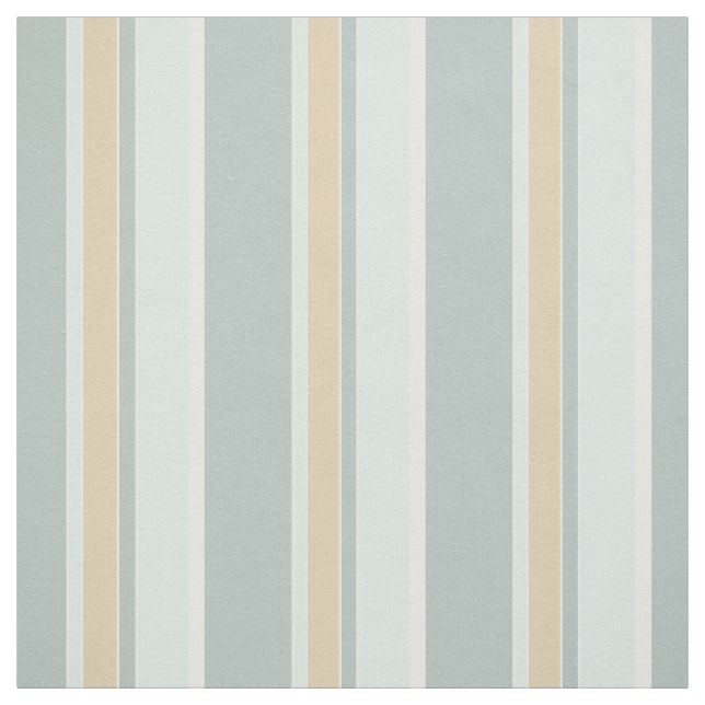 Unique Seafoam Green White Tan Stripe Art Fabric (Swatch)