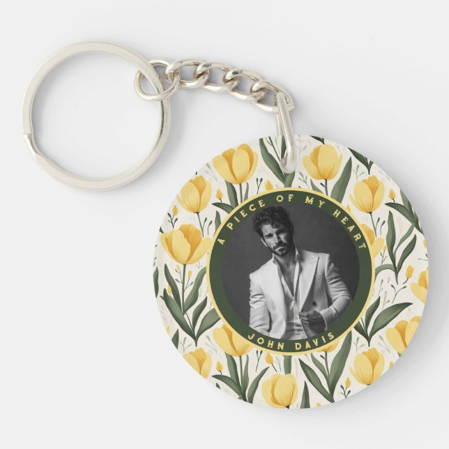 Unique Secret Santa Gifts Custom Tulip Key Ring (Front)