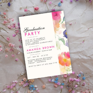 Unique Simple Floral Graduation Party 2025 Invitation