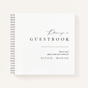 Unique Simple Minimal Elegant Wedding Guest Book