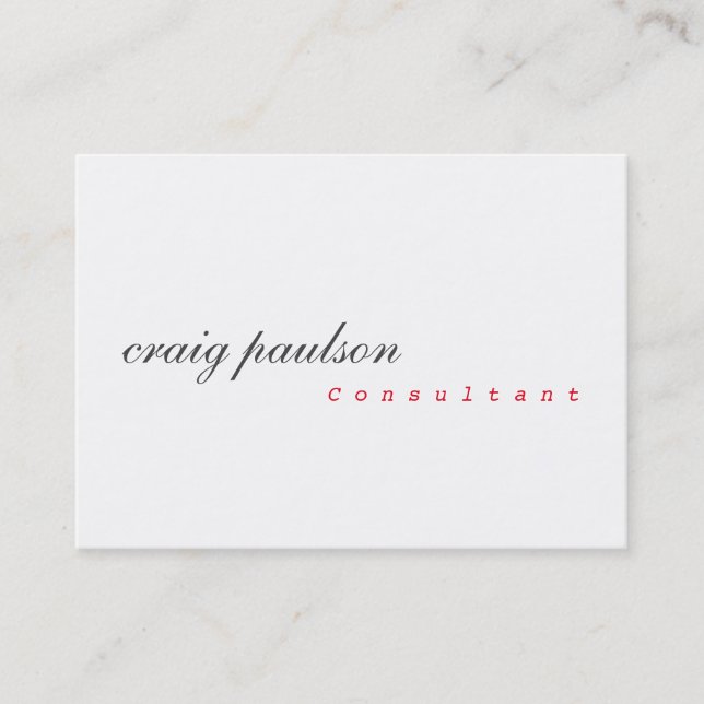 Unique Simple Trendy Cute Plain Consultant Business Card (Front)