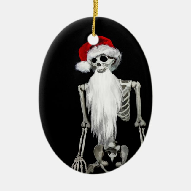Unique skeleton Santa Christmas ornament (Front)