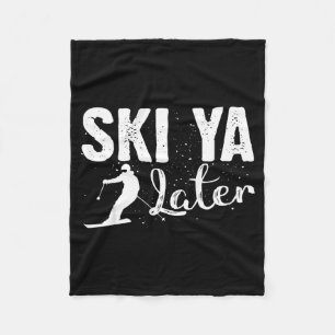 Unique skiing art for men women kids skier fleece blanket