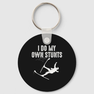 Unique skiing art for men women kids skier key ring