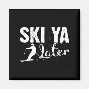 Unique skiing art for men women kids skier magnet