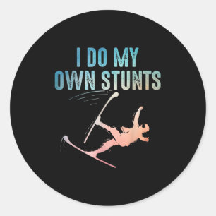Unique Skiing Art For Men Women Kids Skier Mountai Classic Round Sticker