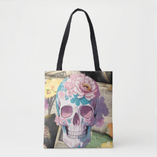 Unique Skull Print Tote Bag, Beautiful and Stylish Bag