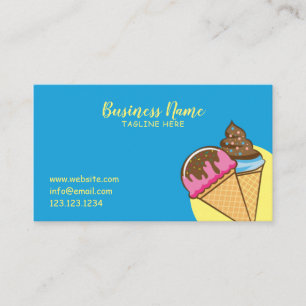 Unique Sky Blue Sweet Ice Cream Cones Frosting Business Card