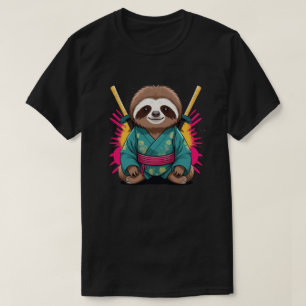 Unique Sloth Samurai Fun & Quirky Animal Warrior  T-Shirt