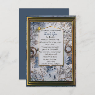 Unique snowflake Festive Thank you RSVP Card