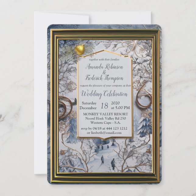 Unique Snowflake Festive Winter Design Invitation (Front)