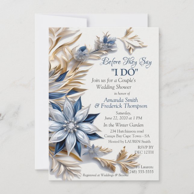 Unique Snowflake Festive Winter Design Invitation (Front)