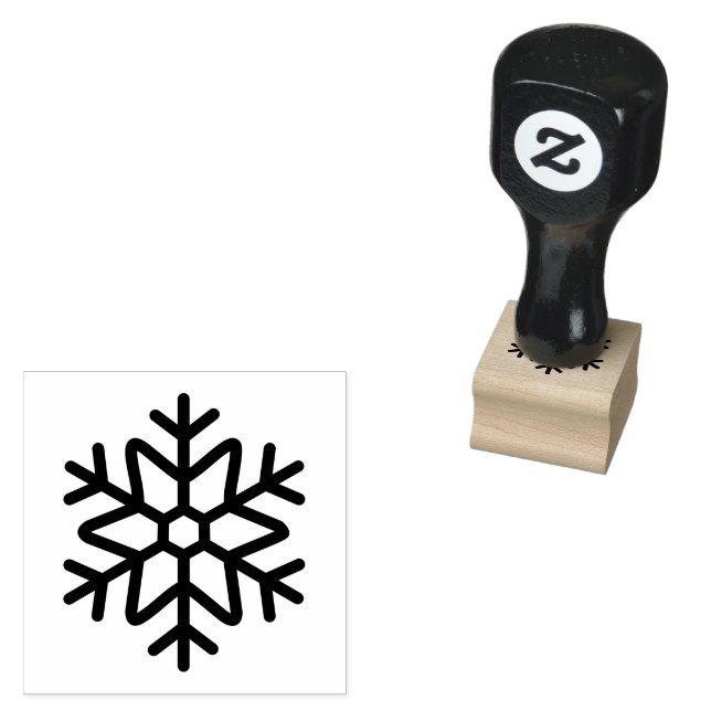 Unique Snowflake Mark Wooden Rubber Stamp (Stamped)