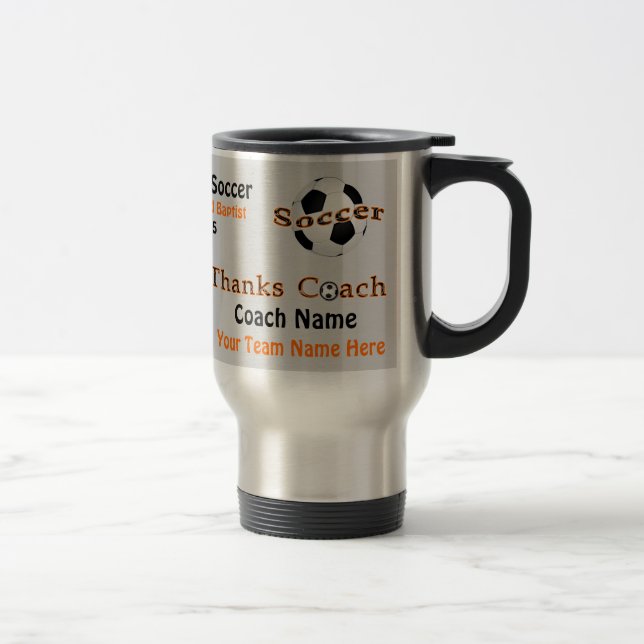 Unique Soccer Coach Gifts Mug with 5 Text Boxes (Right)