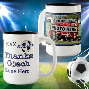 Unique  Soccer Coach Gifts Personalised Photo Coffee Mug