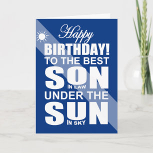 Unique son in law happy birthday wish card