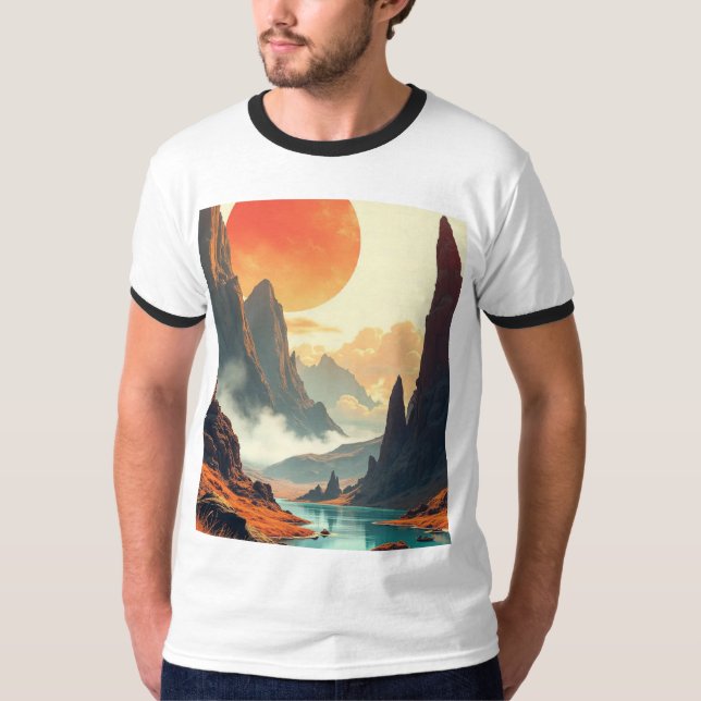 Unique Space Art for Home, Office, and Educational T-Shirt (Front)