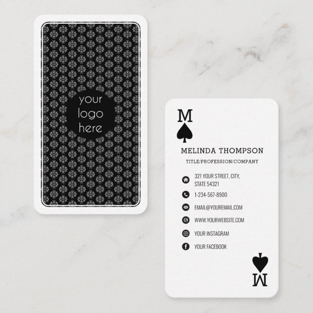 Unique Spades Business Logo Playing Business Card (Front/Back)