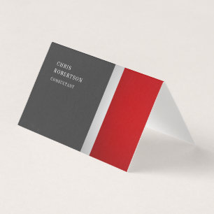 Unique Special Colourful Red Grey Trendy Business Card