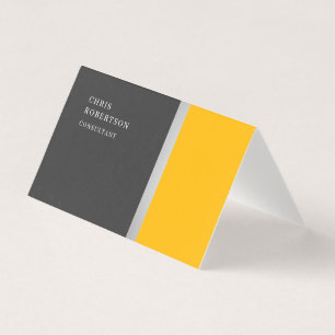 Unique Special Colourful Yellow Grey Trendy Business Card