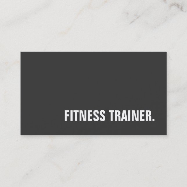 Unique Special Grey Fitness Trainer Business Card (Front)