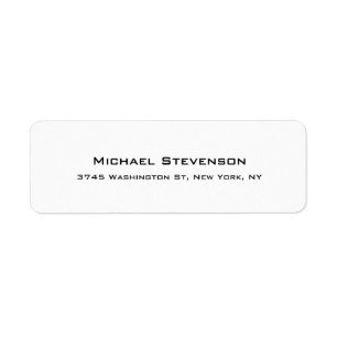 Unique Special Legible White Return Address Label