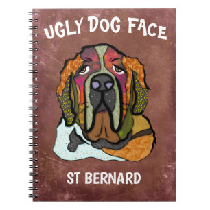 Unique St Bernard ugly dog face Notebook