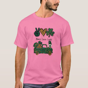Unique St. Pattys Day Truck For Women Peace Love L T-Shirt