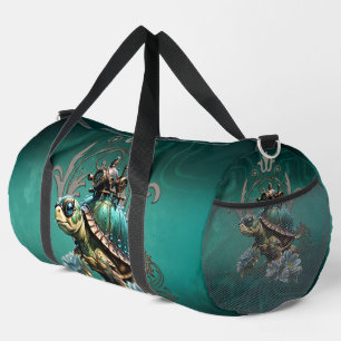 Unique steampunk turtle.  duffle bag