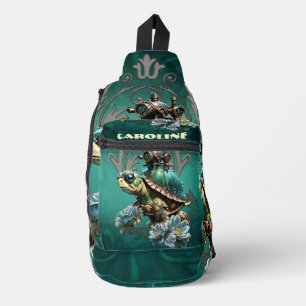 Unique steampunk turtle.  sling bag