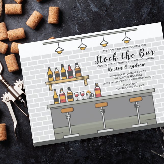 Unique Stock The Bar Couple Shower Invitation (Creator Uploaded)