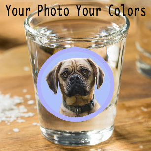 Unique Stocking Stuffer Pet Dog Lover Photo Gift Shot Glass