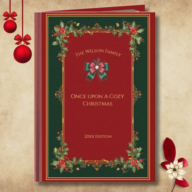 Unique Storybook Once Upon a Cozy Christmas Photo Card (Move beyond the ordinary! Share your magical Christmas wishes with a storybook card)