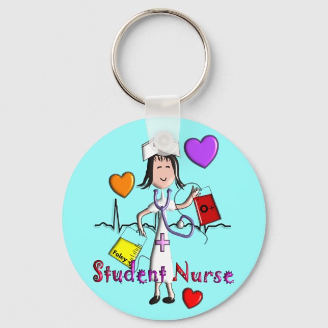 Unique Student Nurse Gifts 3D Graphics Key Ring (Front)