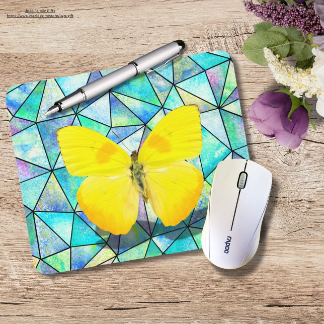 Unique style background Colourful geometric Blue Mouse Pad (Creator Uploaded)