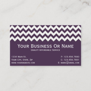 Unique Stylish Acai Violet Purple Zigzag Business Card