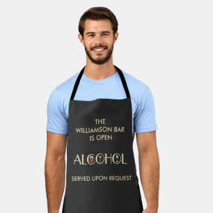 Unique Stylish Beer Wine Martini Name Apron