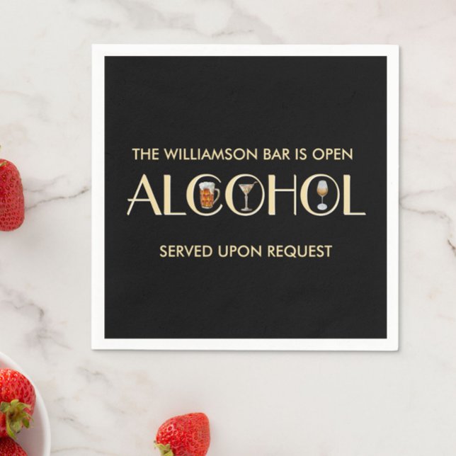 Unique Stylish  Beer Wine Martini Name Napkin (Creator Uploaded)