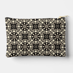 Unique Stylish Black & White Dot Art Pattern  Accessory Pouch