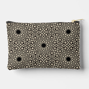 Unique Stylish Black & White Dot Art Pattern Accessory Pouch