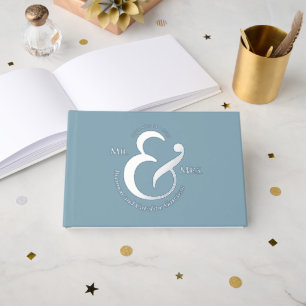 Unique Stylish Bride Groom Names Gold Guest Book
