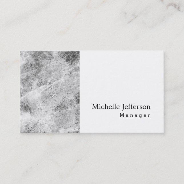 Unique Stylish Grey Wall White Modern Plain Simple Business Card (Front)