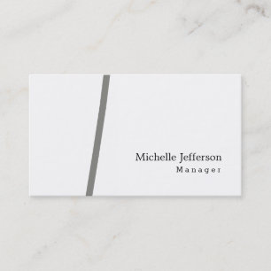 Unique Stylish Grey White Modern Plain Simple Business Card