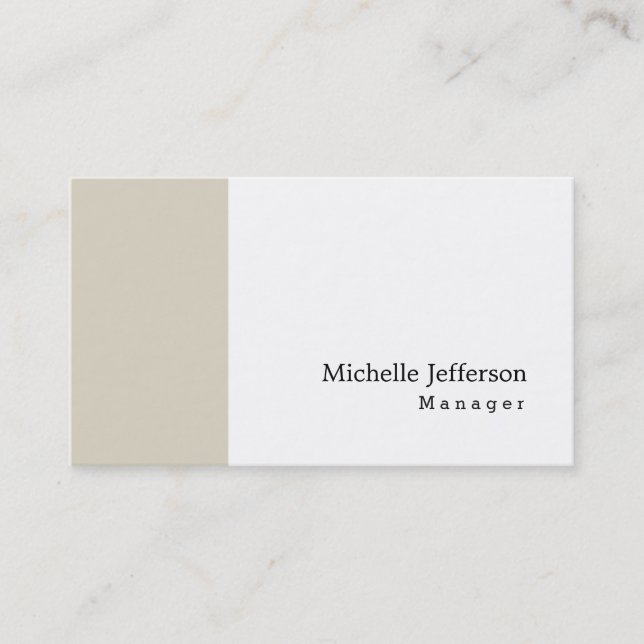 Unique Stylish Modern Plain Simple Minimalist Business Card (Front)