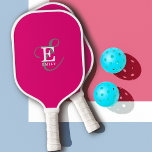 Unique Stylish Monogram Typography Hot Pink Pickleball Paddle<br><div class="desc">A bright bold look that's all about you, this beautiful pickleball paddle design has an elegant stylish representation of your name and monogram with classic serifs and a more ornate script typography in a balanced symmetry. The three elements blend together with a sophisticated harmony and create your own personal branding...</div>