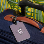 Unique Stylish Name and Monogram Typography Purple Luggage Tag<br><div class="desc">It's all about you with this beautiful luggage tag design that is an elegant stylish representation of your name and monogram. Classic serifs and a more ornate script typography combine in a balanced and symmetry. The three elements blend together with a sophisticated harmony and create your own personal branding logo....</div>