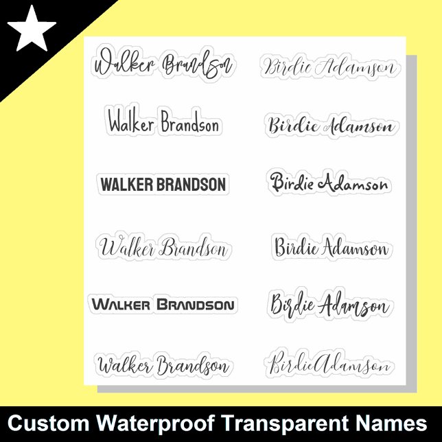 Unique & Stylish Name Stickers (Stylish name stickers)