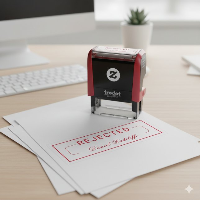 Unique Stylish 'REJECTED' with Custom Signature Self-inking Stamp (Unique Stylish 'REJECTED' with Custom Signature Self-inking Stamp)