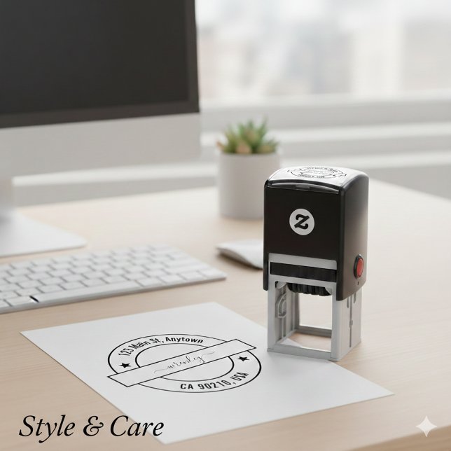 Unique Stylish Round Custom Address Self-inking Stamp (Unique Stylish Round Custom Address Self-inking Stamp)
