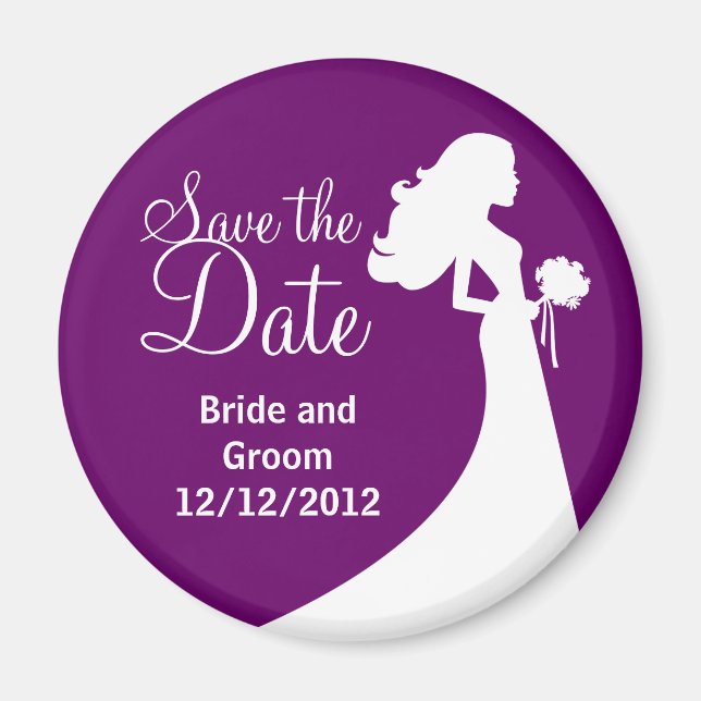 Unique Stylish Save the Date Magnets (Front)